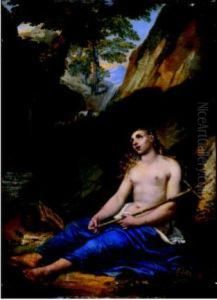 Maddalena Penitente In Un Paesaggio Roccioso by Giuseppe Bezzuoli