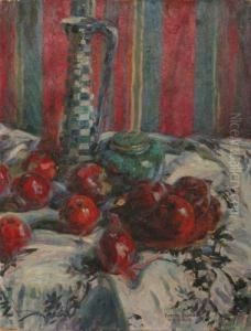 Natura Morta Con Frutta E Porcellane