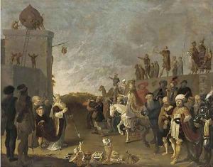 An Allegorical Scene with Moses and Aaron and a Pope