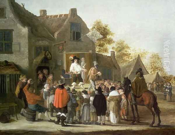 Actors at a Village Fair - view 1