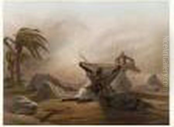 Arabes Surpris, Dans Le Desert, Par Le Simoun 1833. - view 1