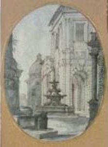 Monuments Et Fontaine by Ferdinando Galli Bibiena