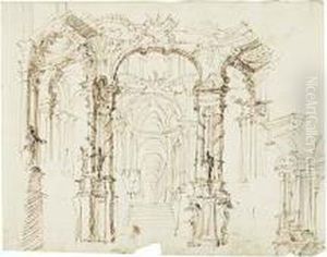 Study For A Grand Hall by Ferdinando Galli Bibiena