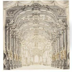 Two Elaborate Stage Designs by Giuseppe Galli Bibiena