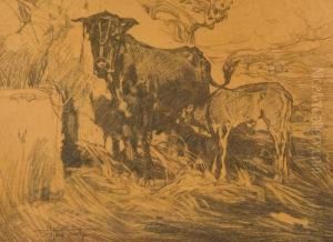 Mucche Al Pascolo by Silvio Bicchi