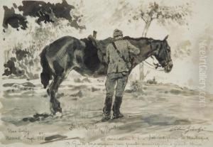All'esercitazione Di Tiro Dell'artiglieria Di Montagna - Una Sosta by Silvio Bicchi