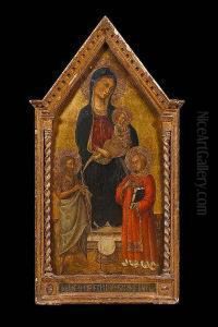 Madonna And Child With Saint John The Baptist And Saint Lawrence by Bicci Di Lorenzo
