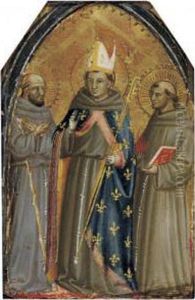 Saints Francis Of Assisi, Louis Of Toulouse And Anthony Of Padua