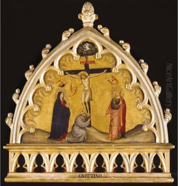 The Crucifixion With The Virgin,
Saint John The Evangelist And Saint Francis Of Assisi At The Foot Of
The Cross - view 1