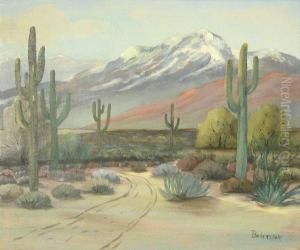 Cacti With Mountains Beyond