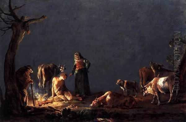 Peasants by a Fire - view 1