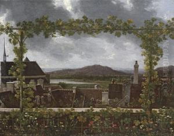 A Grapevine On A Flowering Trellis Framing - view 1
