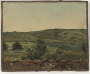 View Over The Rooftops, A Landscape by Jean-Joseph-Xavier Bidauld