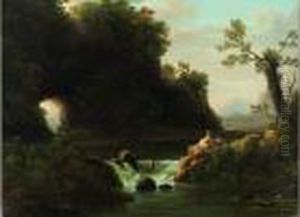 Lion Surprenant Des Baigneuses by Jean-Joseph-Xavier Bidauld