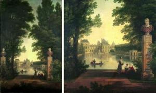 Vue Du Chateau De Fontainebleau Et De L'etang Des Carpes - view 1