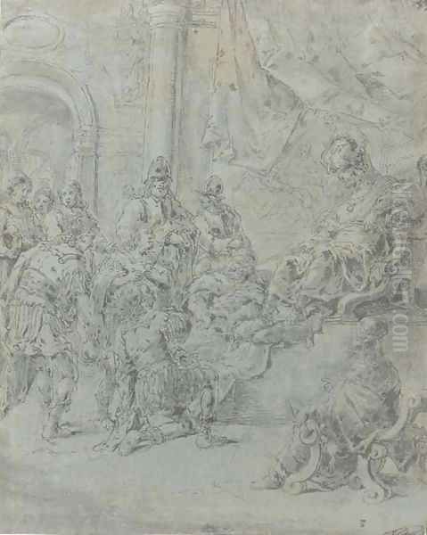 Soldiers entreating an oriental ruler - view 1