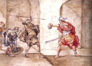 Scene from the Metamorphoses by Leonaert Bramer