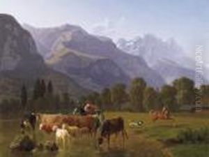Blick Von Oberhalb Schattdorf by Johann Jakob Biedermann