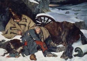 Scene from the Retreat from Russia 1835 by Joseph-Fernand Boissard de Boisdenier