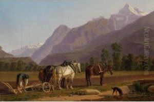 Landscape In The Bernese Oberland by Johann Jakob Biedermann
