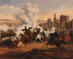 Scenes de combat entre Grecs et Turcs, lors de la Guerre d'Independance (2) by Charles Bellier