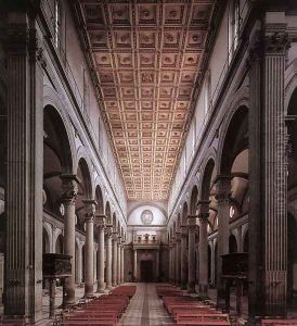 The nave of the church by Filippo Brunelleschi