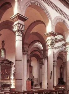 Interior of the church by Filippo Brunelleschi