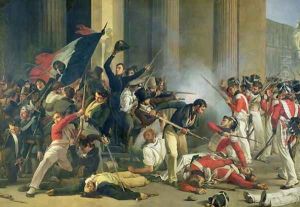 Scene of the 1830 Revolution at the Louvre by Jean Louis Bezard
