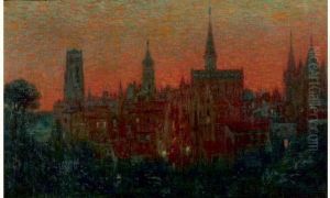 Ciel Rouge Sur Paris by Marie-Gabriel Biessy
