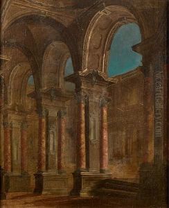 Capriccio
Of A Colonnade Looking Onto A Palace Courtyard