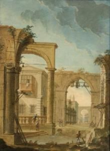 Architettura Con Figure by Vittorio Maria Bigari
