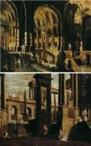 architettura Di Carcere Con Figure> E <architettura Di
Palazzo Con Statue Classiche E Figure by Vittorio Maria Bigari