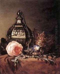 Still-Life with Symbols of the Virgin Mary 1672 by Dirck de Bray