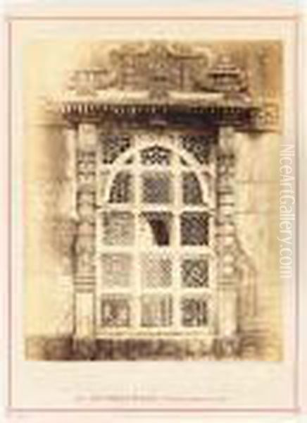 'the Shapoor Mosque - Window Of Perforated Stone', 1850s, Published 1866 - view 1