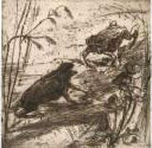 [grenouilles ; Deux Corneilles]. Vers 1930. by Raymond Bigot