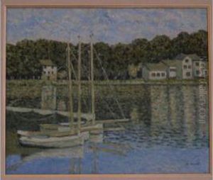 Voiliers Sur Le Doubs by Raymond Bigot