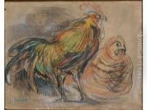 Coq Et Sa Poule