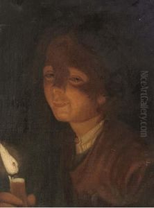 A Boy Carrying A Candle