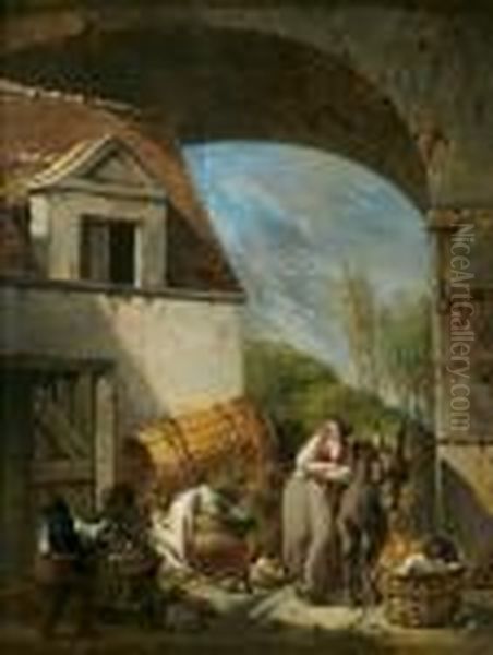 Le Depart Pour Le Marche
Panneau De Noyer, Une Planche - view 1