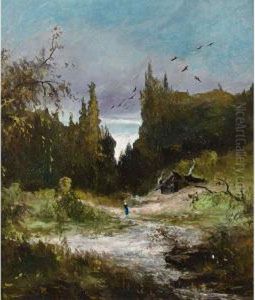 A Figure In A Mountainous Landscape by Johannes Warnardus Bilders