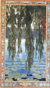 View Of A River With Branches Of A Willow Tree And Water Lilies by Ivan Iakovlevich Bilibine