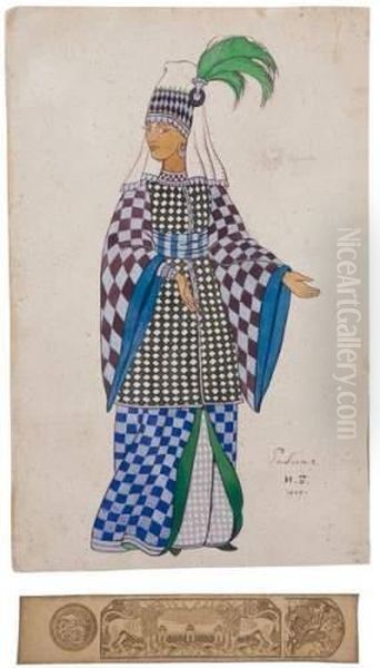 Projet De Costume Pour Une Jeune
Esclave Dans L'opera Le Coq D'or De Nikolai Rimsky-korsakov - view 1