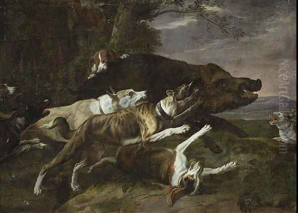Hounds Assailing a Boar - view 1