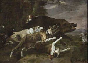 Hounds Assailing a Boar by Peeter Boel
