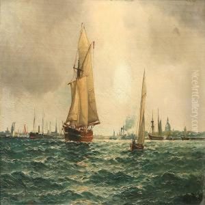 Sailing Ships Off Copenhagen