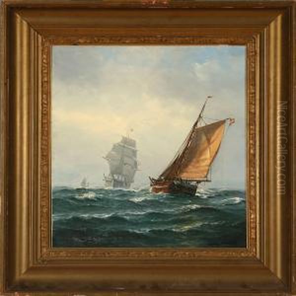 Seascape With Sailingships On Open Sea - view 1