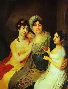Portrait Of Countess A I Bezborodko With Her Daughters 1803 by Vladimir Lukich Borovikovsky