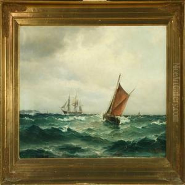 Maritime Scenery With Steamer - view 1