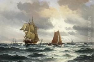Segel- Und Dampfschiffe Auf Hoher See by Vilhelm Bille