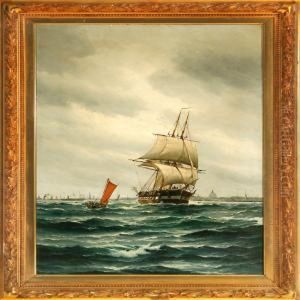 Harbour Scene From Copenhagen by Vilhelm Bille
